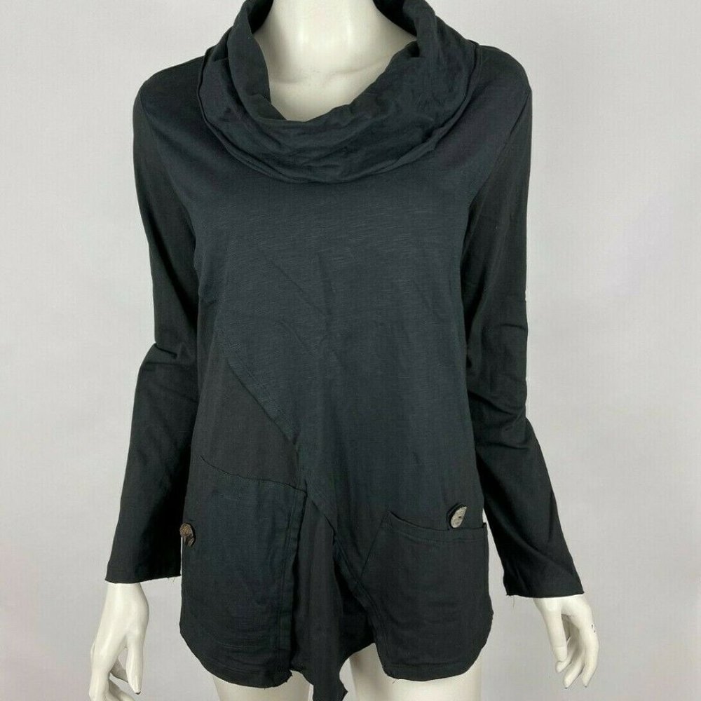 Neon Buddha Windswept Top Long Sleeve Cowl Neck Pockets Tunic Women‎ S M NWT